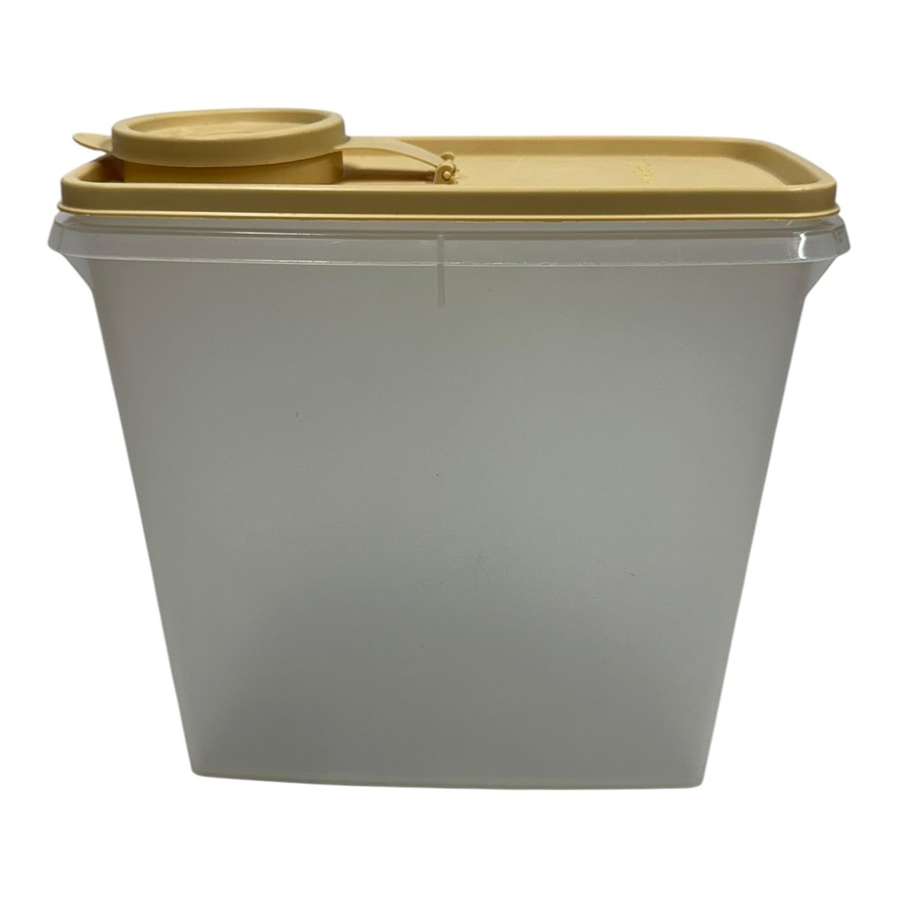 Vintage Tupperware Modular Mates Super Oval 4 Yellow Pour Lid Cereal Container